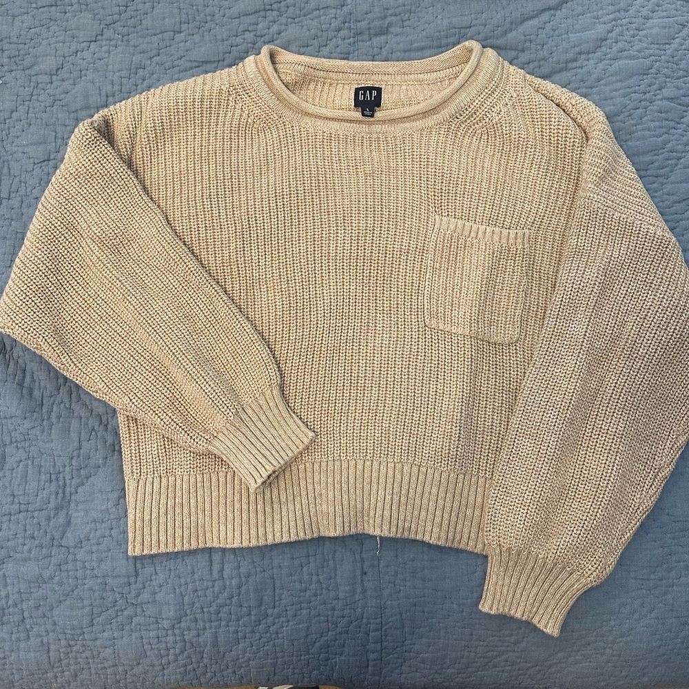 GAP Women's Shaker-Stitch pocket Sweater